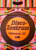 Paper bag from Leipzig record store, "Disco-Zentrum" - produced by People's Own Packaging Dresden (44 cm X 33 cm)