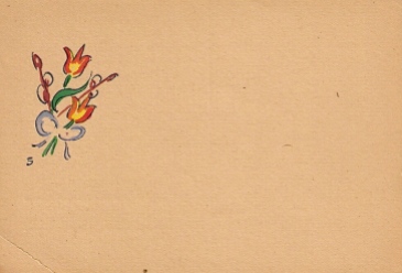 Hand-painted spring motiv on a postcard from the 1960s