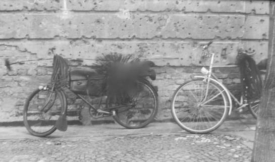 Two chimney sweeps' bicycles parked in East Berlin circa 1993 (photo: B. Newson). 