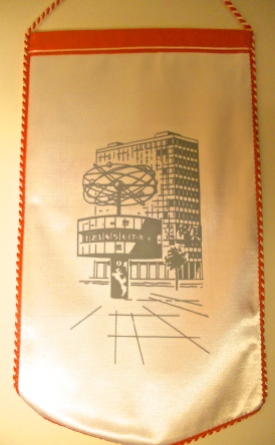 Reverse side of pennant cheekily featuring Berlin's Alexanderplatz, part of of rival BFC's turf (photo: editor).