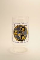 FC Carl Zeiss Jena (1st place, 35 seasons, 1097 points) commemorated the team's three players on the GDR's gold-medal winning team at the 1976 Olympics in Montreal, Canada with this glass.